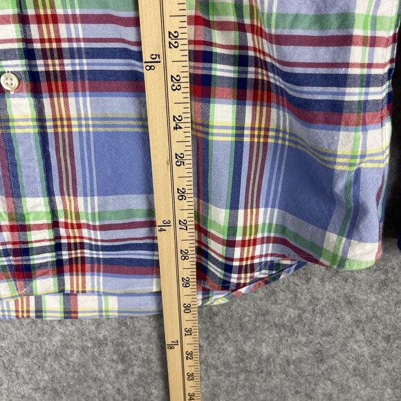 Ralph Lauren Stretch Oxford Shirt Mens Large Plaid Slim Fit Button Down Pony - Picture 8 of 13